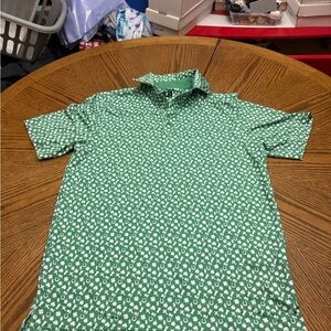 U Suck at Golf Men's Green Irish Print Golf Polo